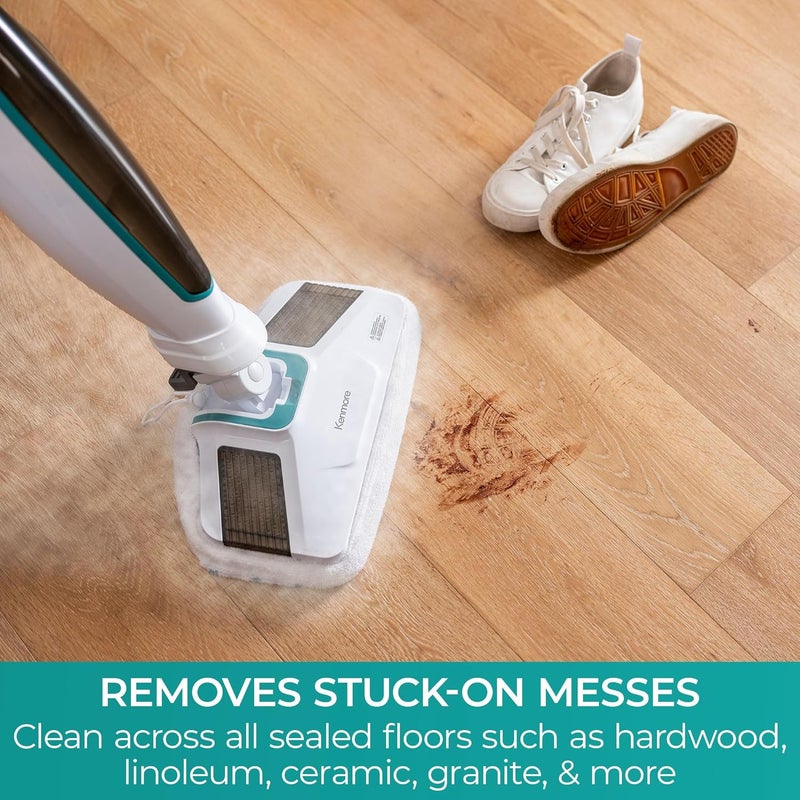 Kenmore SM2060 سلسلة S200 ممسحة بخارية لتنظيف الأرضيات مع فرشاة سهلة و 2 وسادات قابلة للغسل، 2 وضعيات، تسخين سريع، خفيفة الوزن للأرضيات الخشبية والبلاط - Image 3